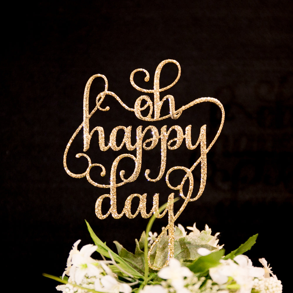 ウェディングケーキトッパー oh happy day