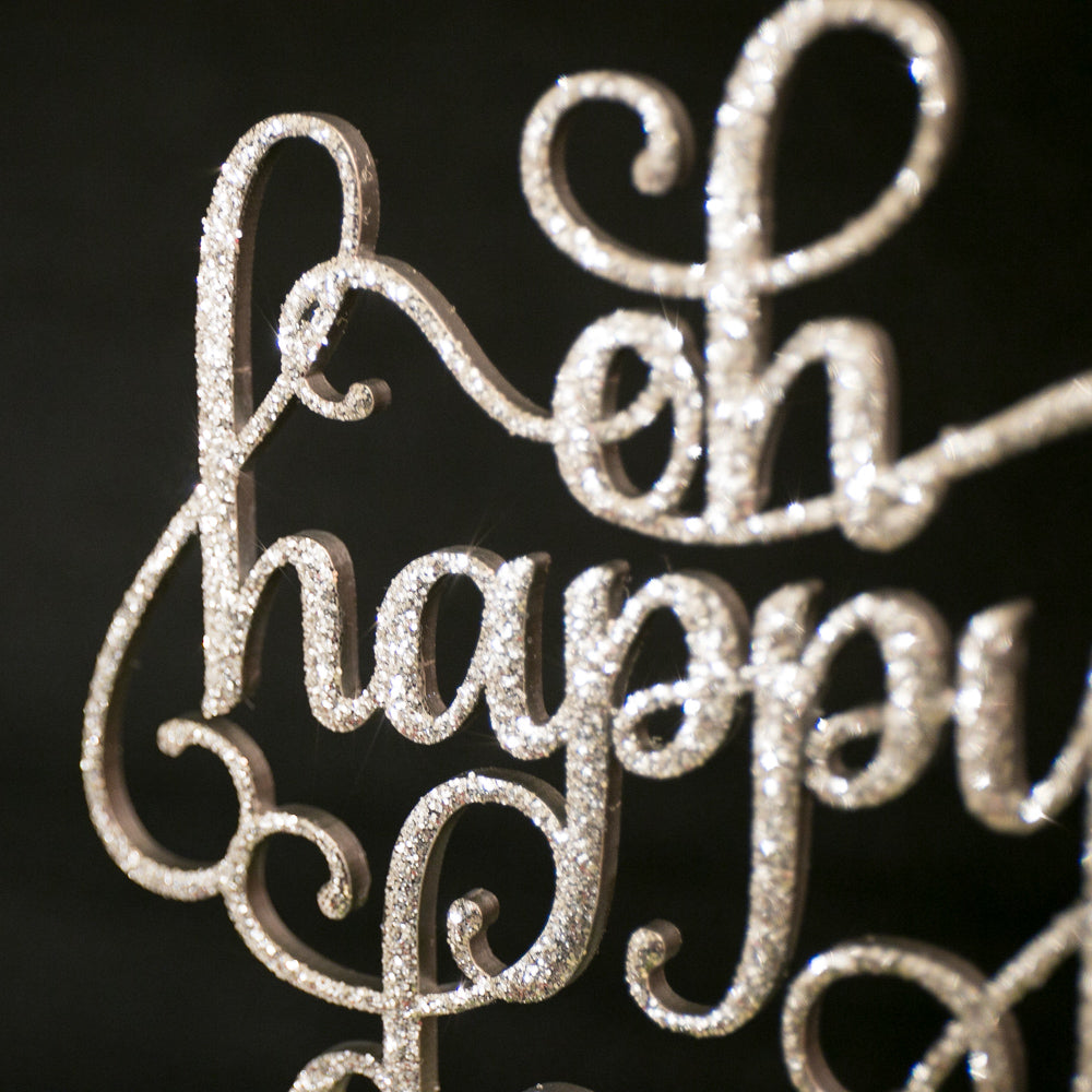 ケーキトッパー oh happy day シルバー