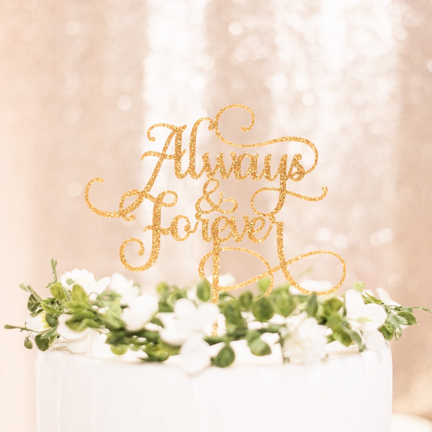 ウェディングケーキ Always & Forever グリッターゴールド