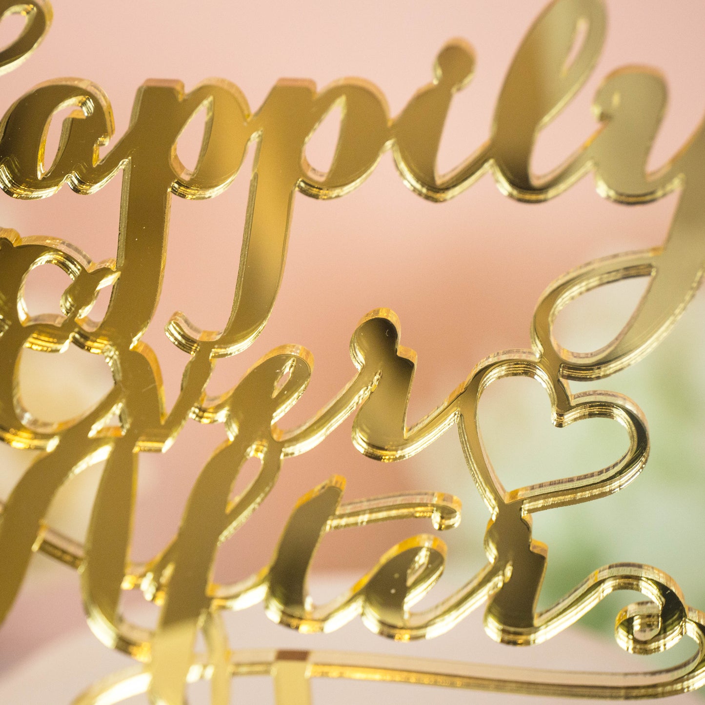 ケーキトッパー Happily ever after ゴールド