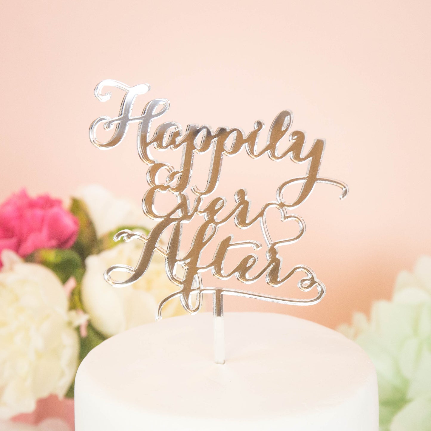 ケーキトッパー Happily ever after ミラーシルバー