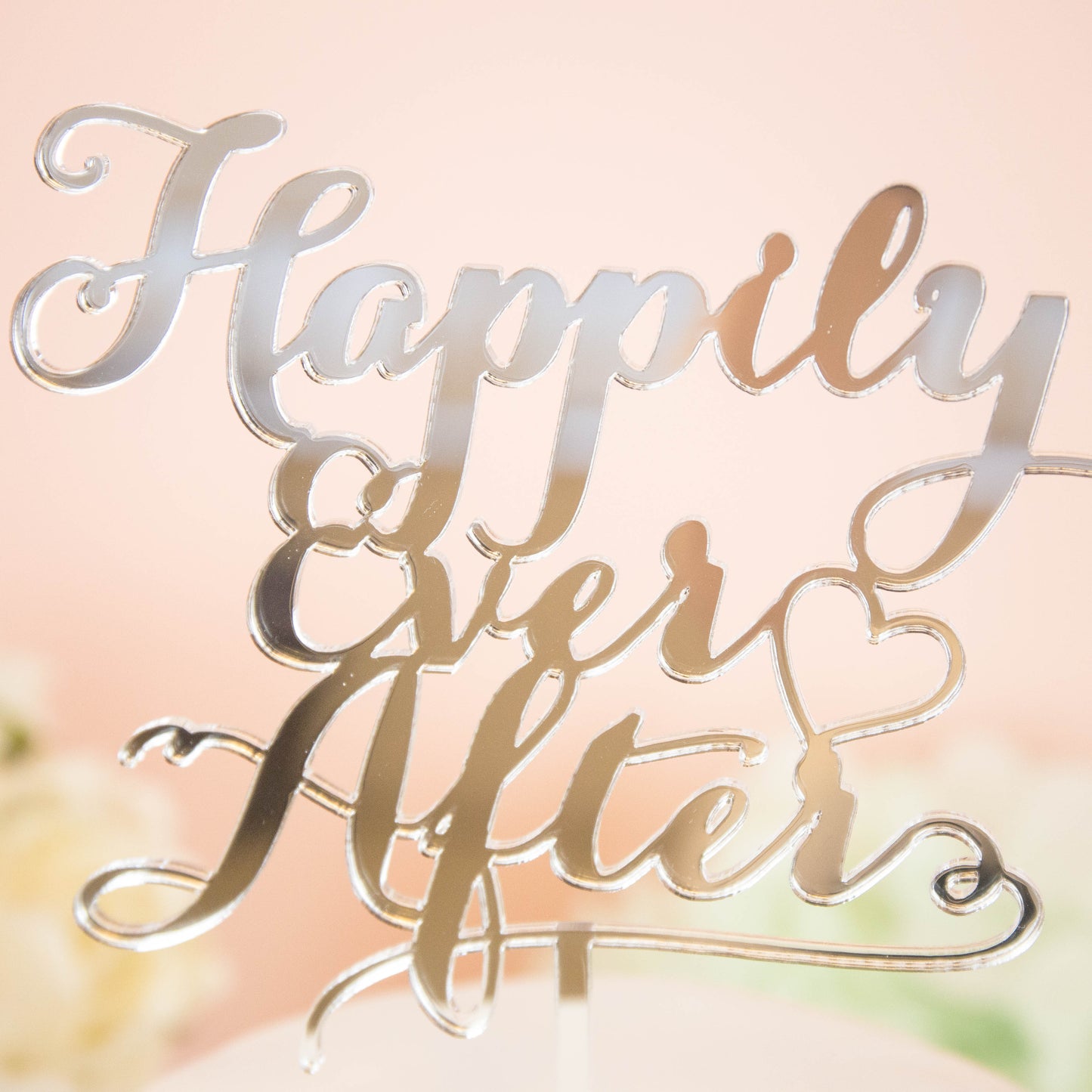 ケーキトッパー Happily ever after シルバー