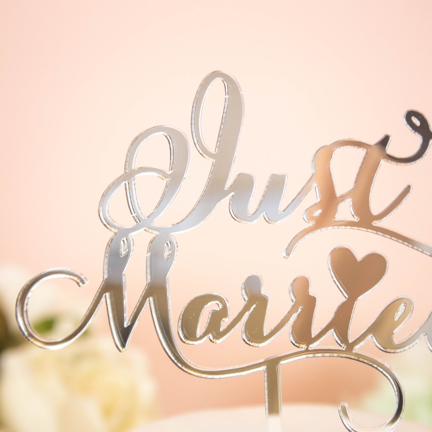 ケーキトッパー Just Married カリグラフィー