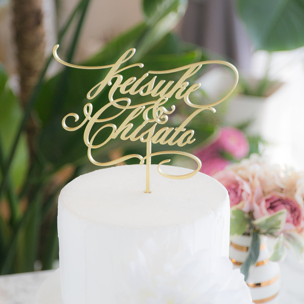 カリグラフィーケーキトッパー