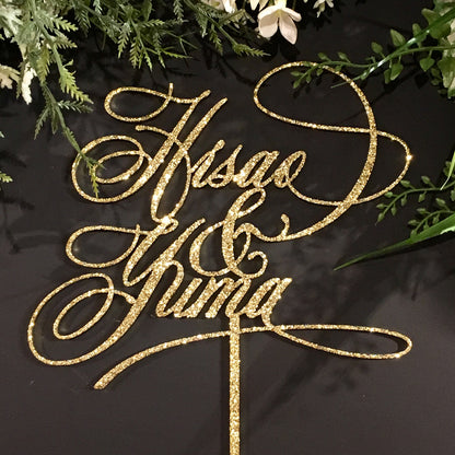 カリグラフィーケーキトッパー【-Flow-】